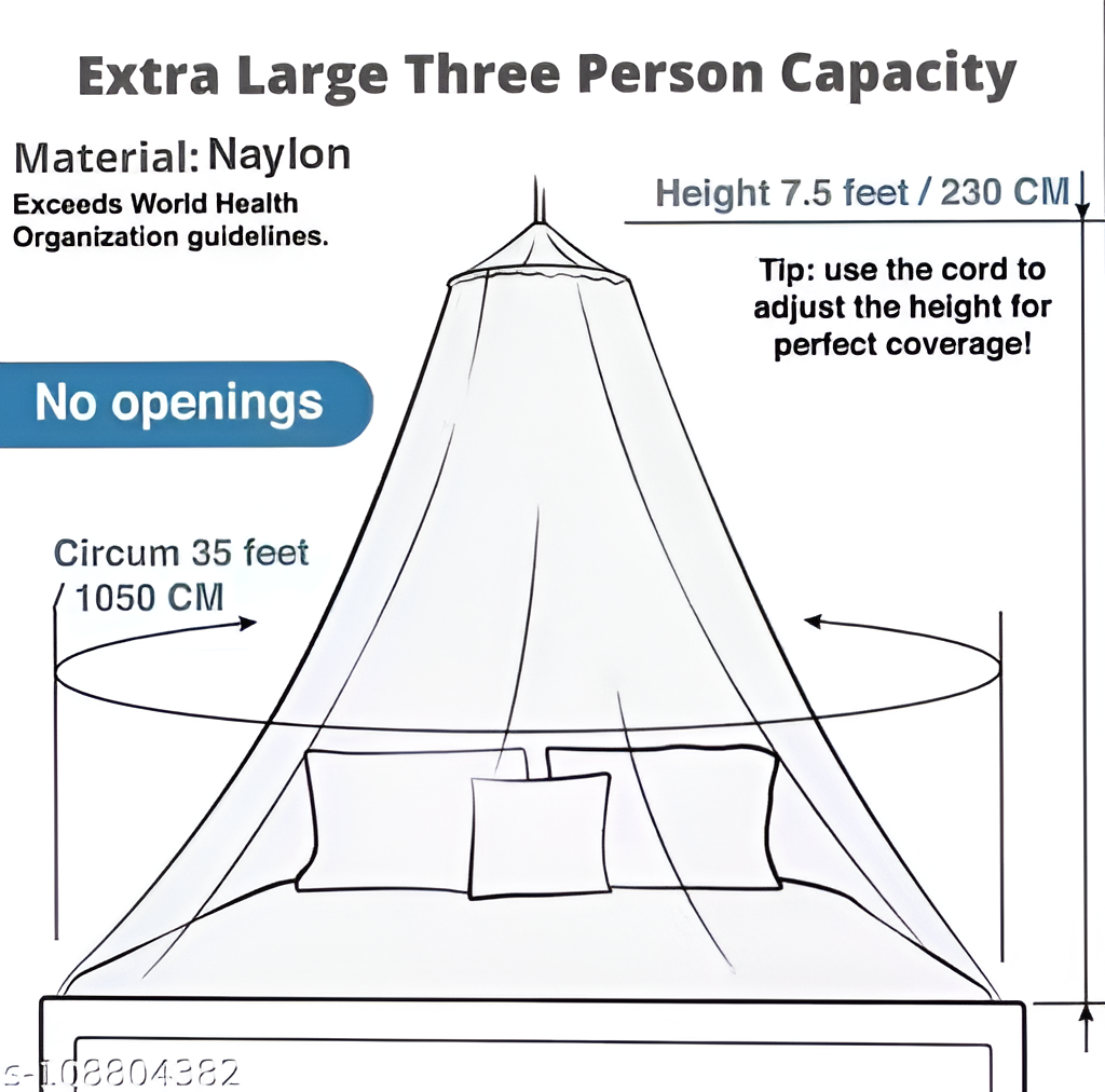 Round Ceiling Hanging Mosquito Net Canopy for Double & King Size Beds