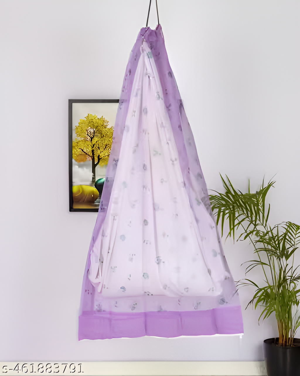 Soft Hanging Baby Cradle Mosquito Net Canopy with Drawstring Closure